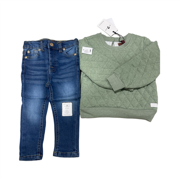 Designer Little Kid Boys Pullover Top and Pant Set, 2 Pieces Size:18 M - Picture 4 of 4